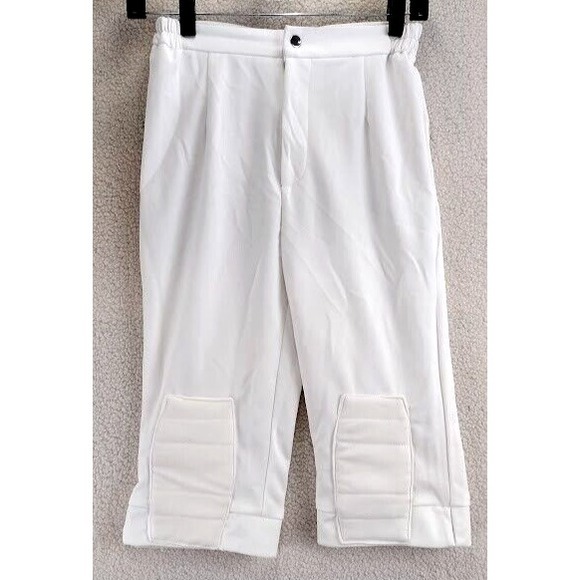 Pants - White‎ Athletic Pants with Knee Pads Women's Size S Polyester Sportswear